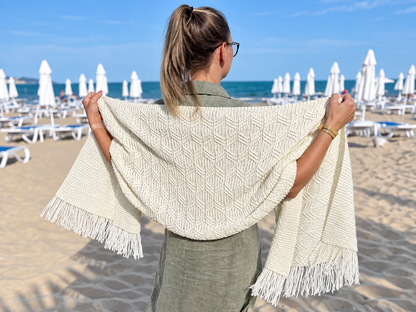 Reversible Cable Shawl Knitting Pattern PDF