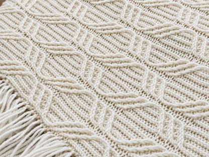 Reversible Cable Shawl Knitting Pattern PDF