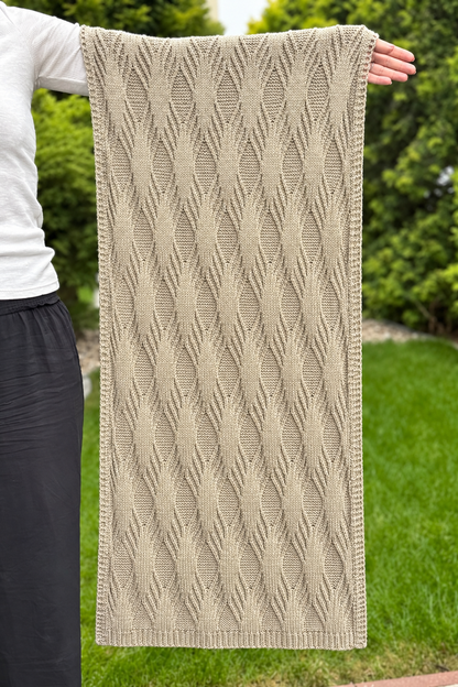 Yin Yarn Reversible Cable Shawl Knitting Pattern