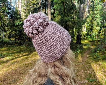 🎀 Chunky Puff Beanie – Cozy & Cute for All Ages