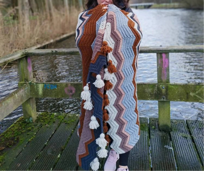 Cozy Chevron Blanket Crochet Pattern ✨ 15 Sizes Included 🧶