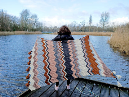 Cozy Chevron Blanket Crochet Pattern ✨ 15 Sizes Included 🧶