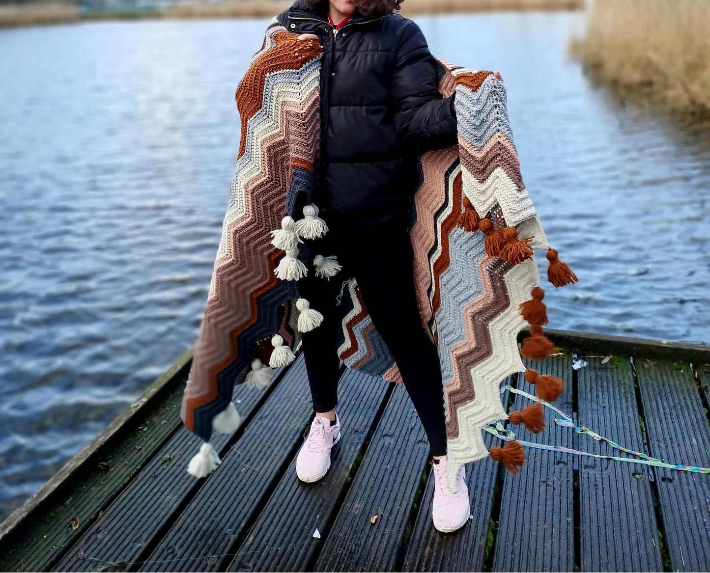 Cozy Chevron Blanket Crochet Pattern ✨ 15 Sizes Included 🧶