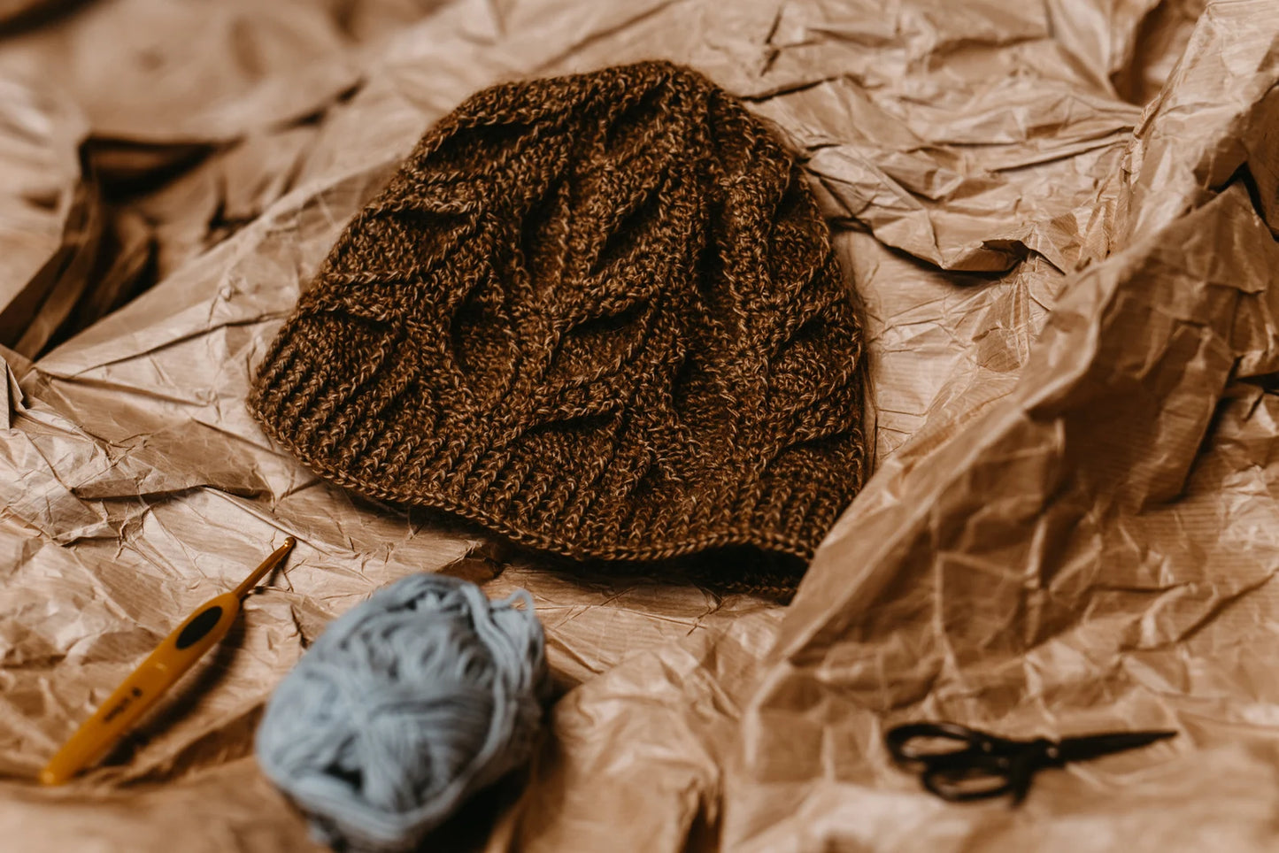 🍃 Textured Leaf Beanie Crochet Pattern – Lau Hat PDF (Baby to Adult) ✨