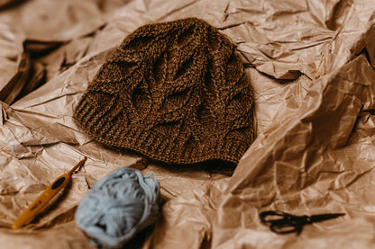 🍃 Textured Leaf Beanie Crochet Pattern – Lau Hat PDF (Baby to Adult) ✨