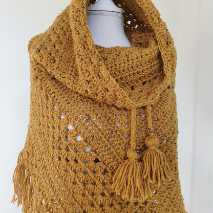 🍁 Pumpkin Pie Hooded Cowl – Warm & Chunky Crochet Pattern