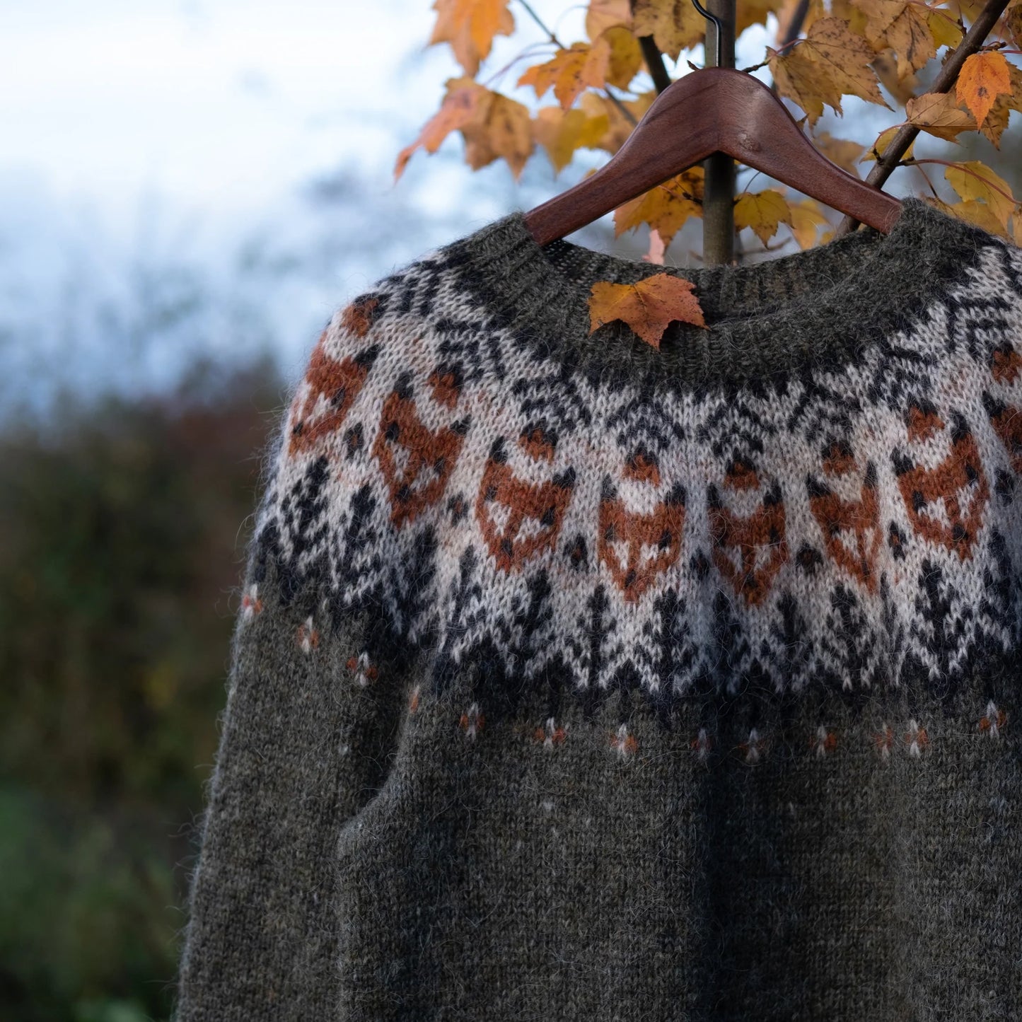✨ Into the Wild Sweater – Cozy Nordic Yoke Knit Pattern 🐺❄️