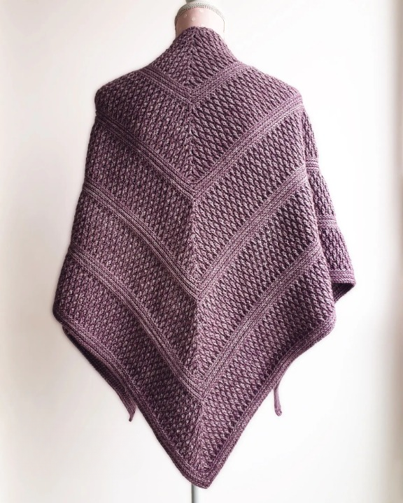 Alpine Texture Triangle Shawl Crochet Pattern PDF