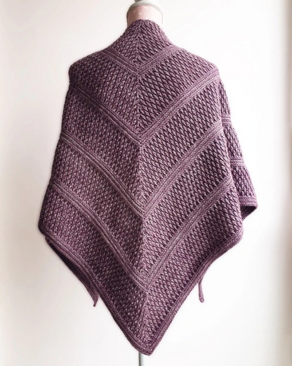 Alpine Texture Triangle Shawl Crochet Pattern PDF