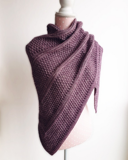 Alpine Texture Triangle Shawl Crochet Pattern PDF