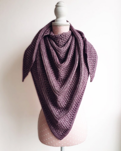 Alpine Texture Triangle Shawl Crochet Pattern PDF