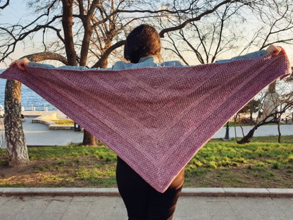 Alpine Texture Triangle Shawl Crochet Pattern PDF