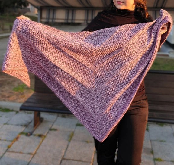 Alpine Texture Triangle Shawl Crochet Pattern PDF