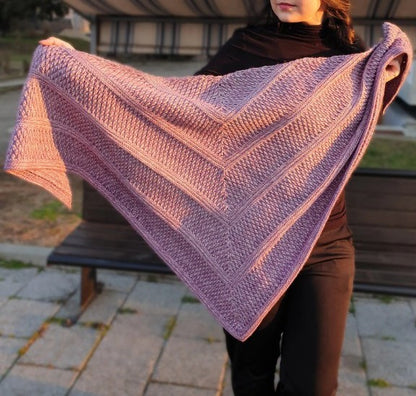 Alpine Texture Triangle Shawl Crochet Pattern PDF