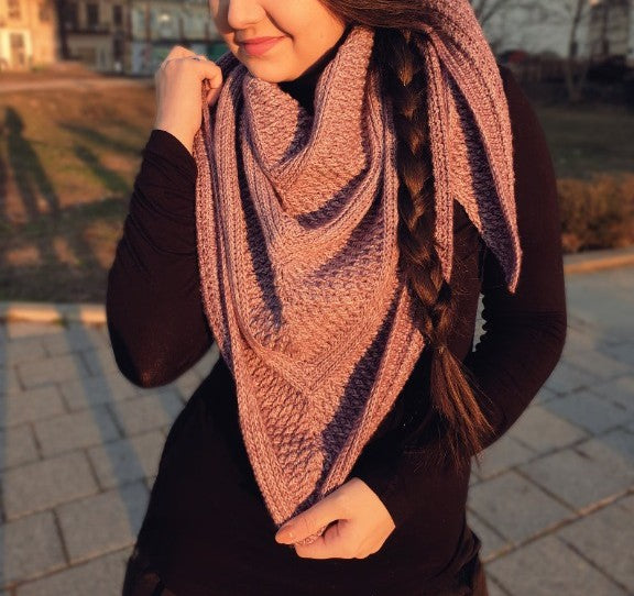 Alpine Texture Triangle Shawl Crochet Pattern PDF