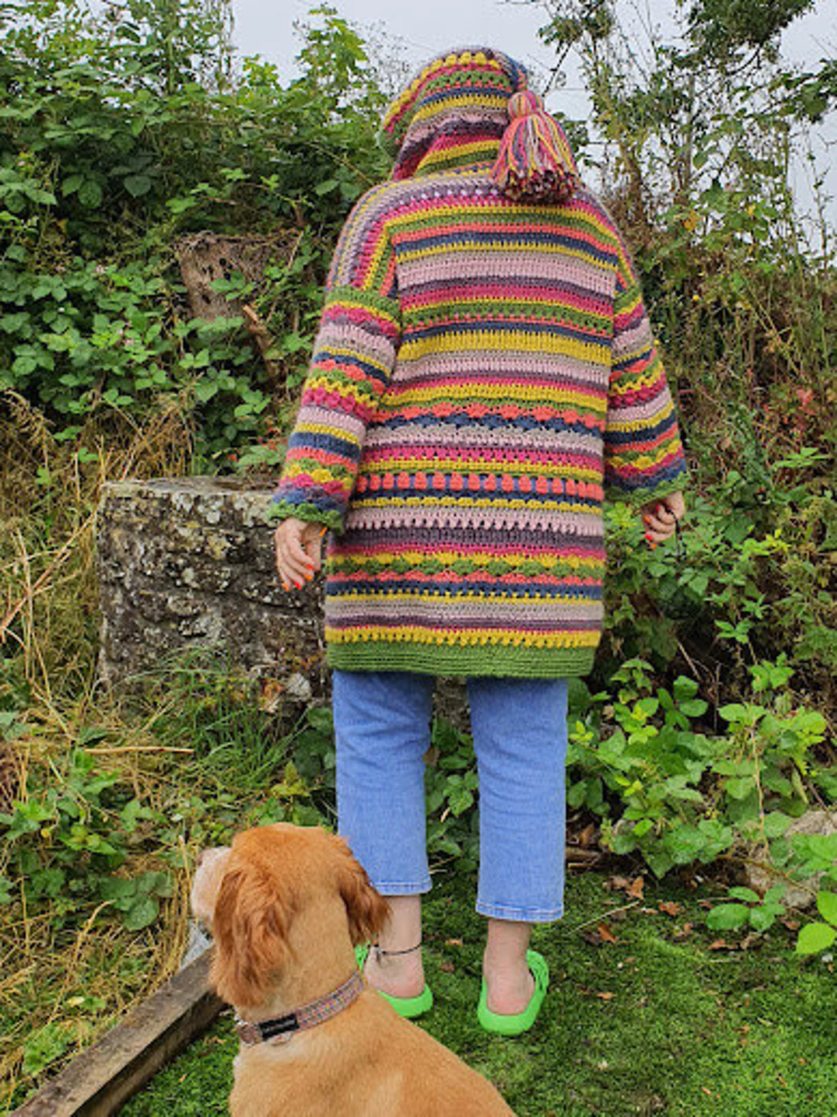 Scrap Yarn Hooded Cardigan Crochet Pattern PDF