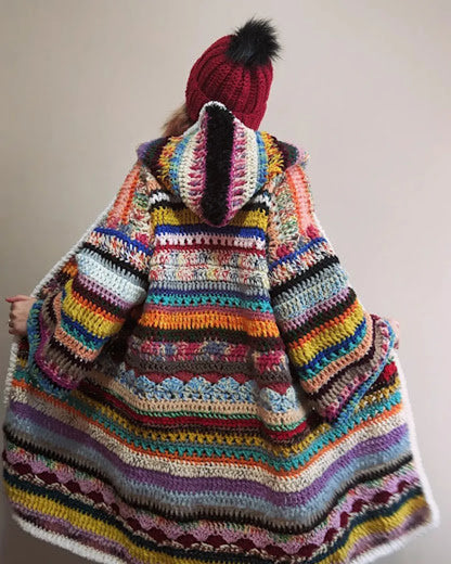 Scrap Yarn Hooded Cardigan Crochet Pattern PDF