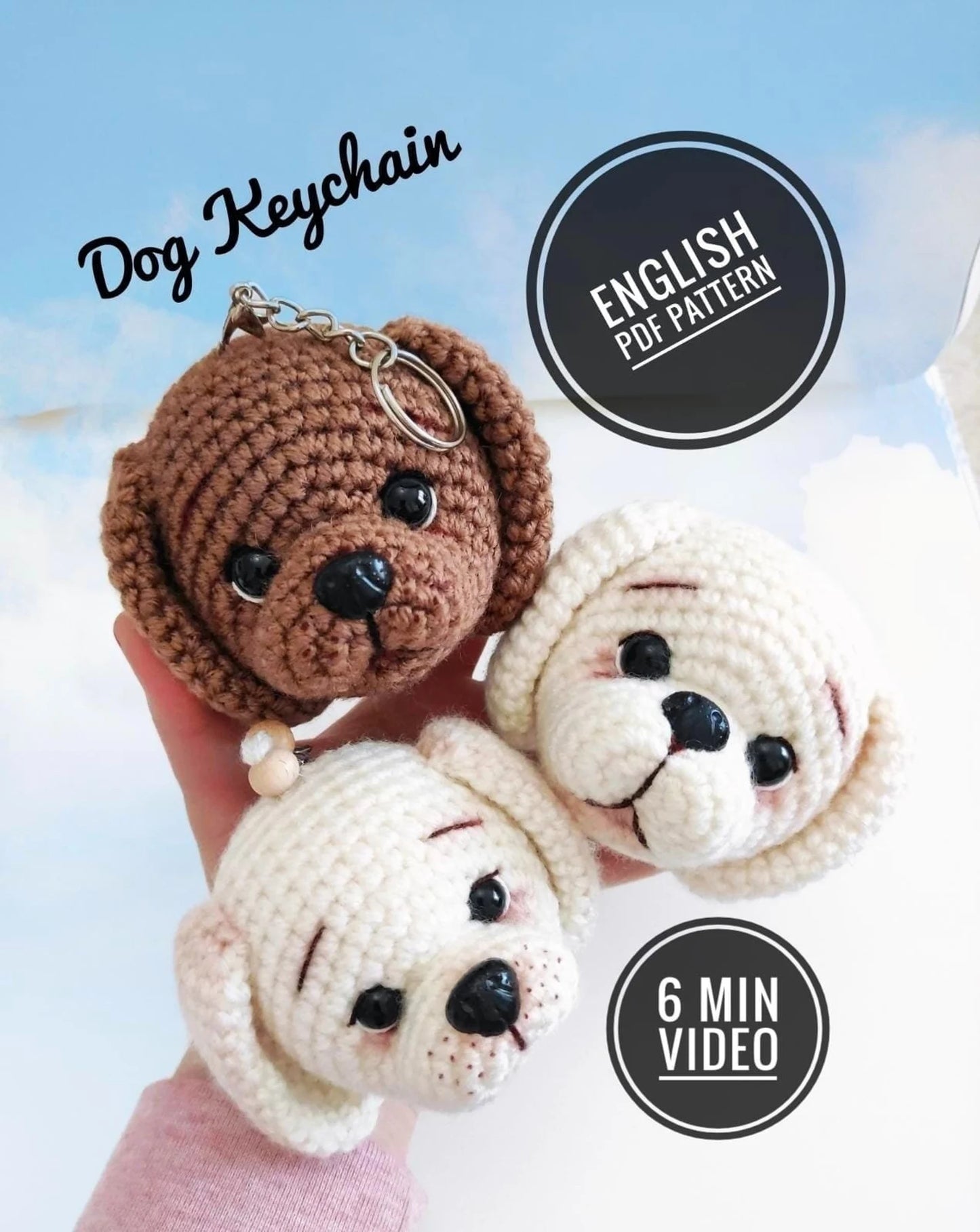 🐶 Cute Dog Keychain Crochet Pattern ✨
