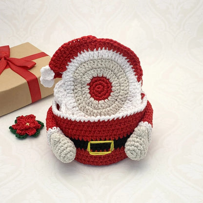 🎄 Santa Coasters & Basket – Christmas Crochet Pattern (PDF)