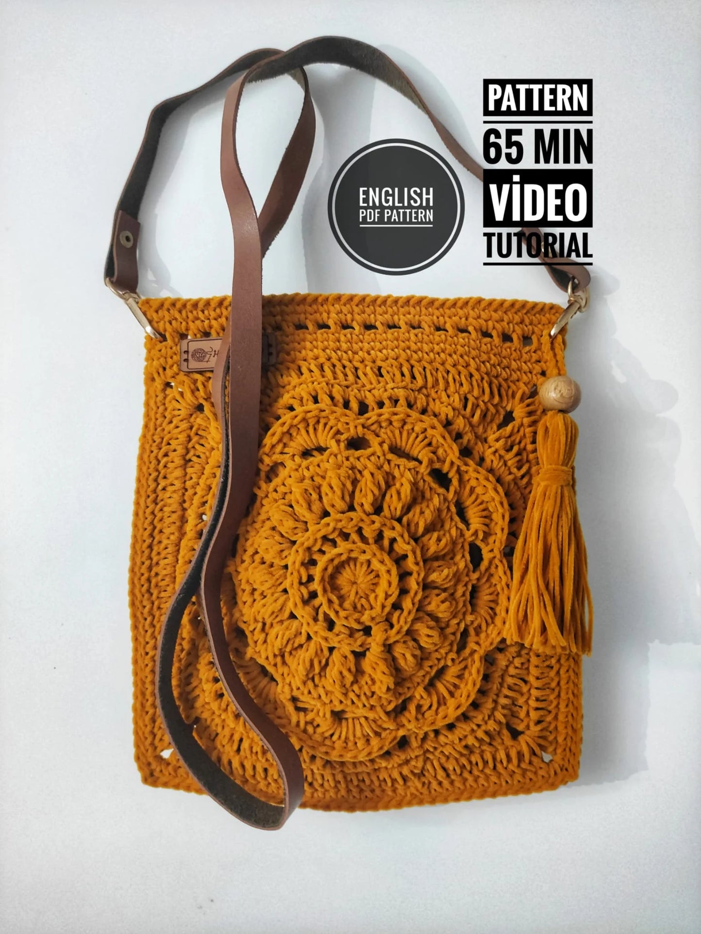🌻 Sunflower Granny Square Crochet Bag Pattern – Boho Crossbody