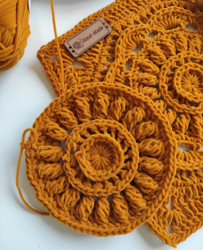 🌻 Sunflower Granny Square Crochet Bag Pattern – Boho Crossbody