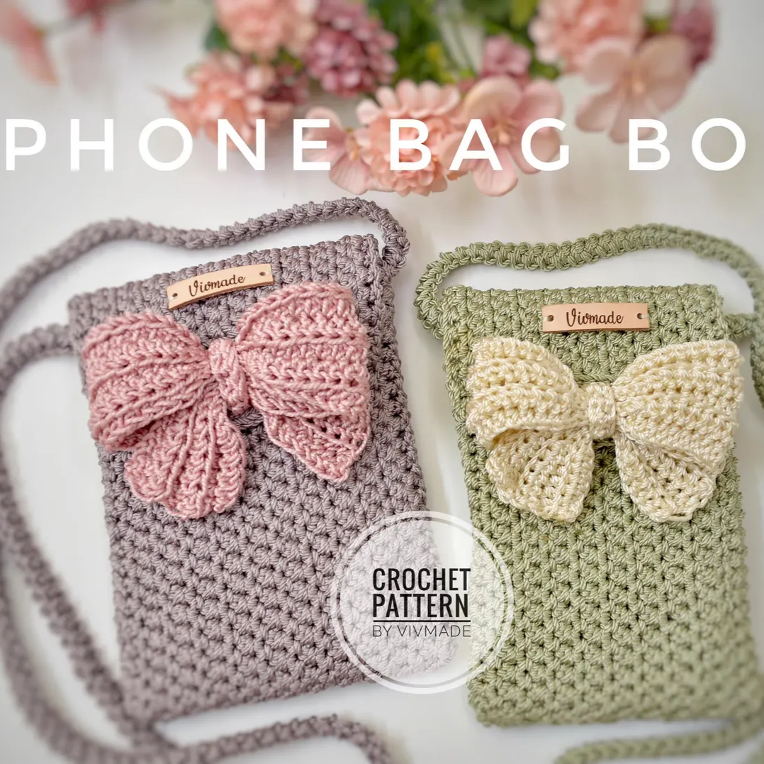 📱 Phone Bag with Bow – Cute & Modern Crochet Pattern
