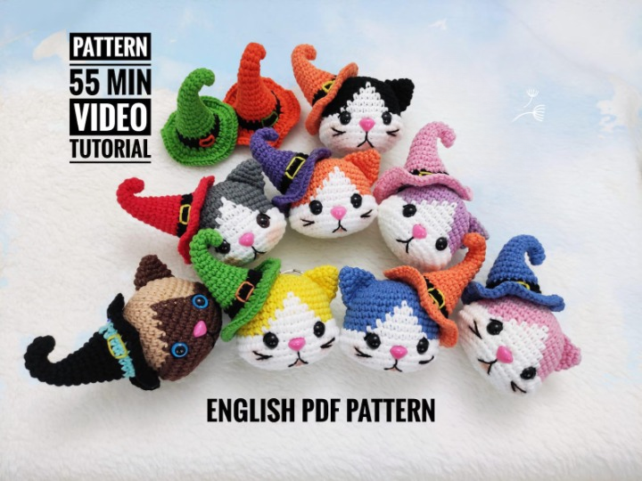 🐱  Cat Keychain Crochet Pattern
