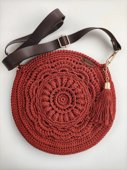 🌸 Boho Round Flower Crochet Bag Pattern – Summer Crossbody