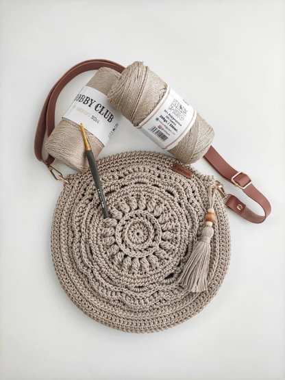 🌸 Boho Round Flower Crochet Bag Pattern – Summer Crossbody