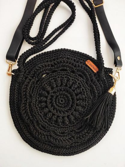🌸 Boho Round Flower Crochet Bag Pattern – Summer Crossbody