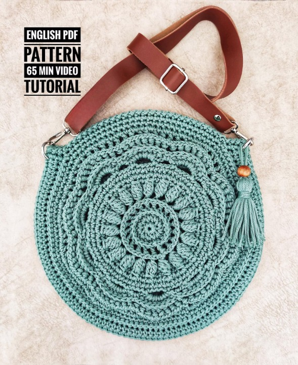 🌸 Boho Round Flower Crochet Bag Pattern – Summer Crossbody