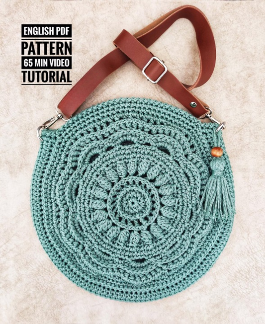 🌸 Boho Round Flower Crochet Bag Pattern – Summer Crossbody