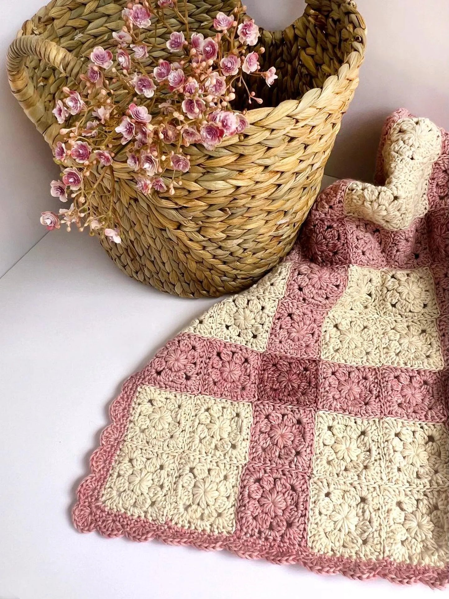 Heirloom Bloom Baby Blanket Crochet Pattern PDF