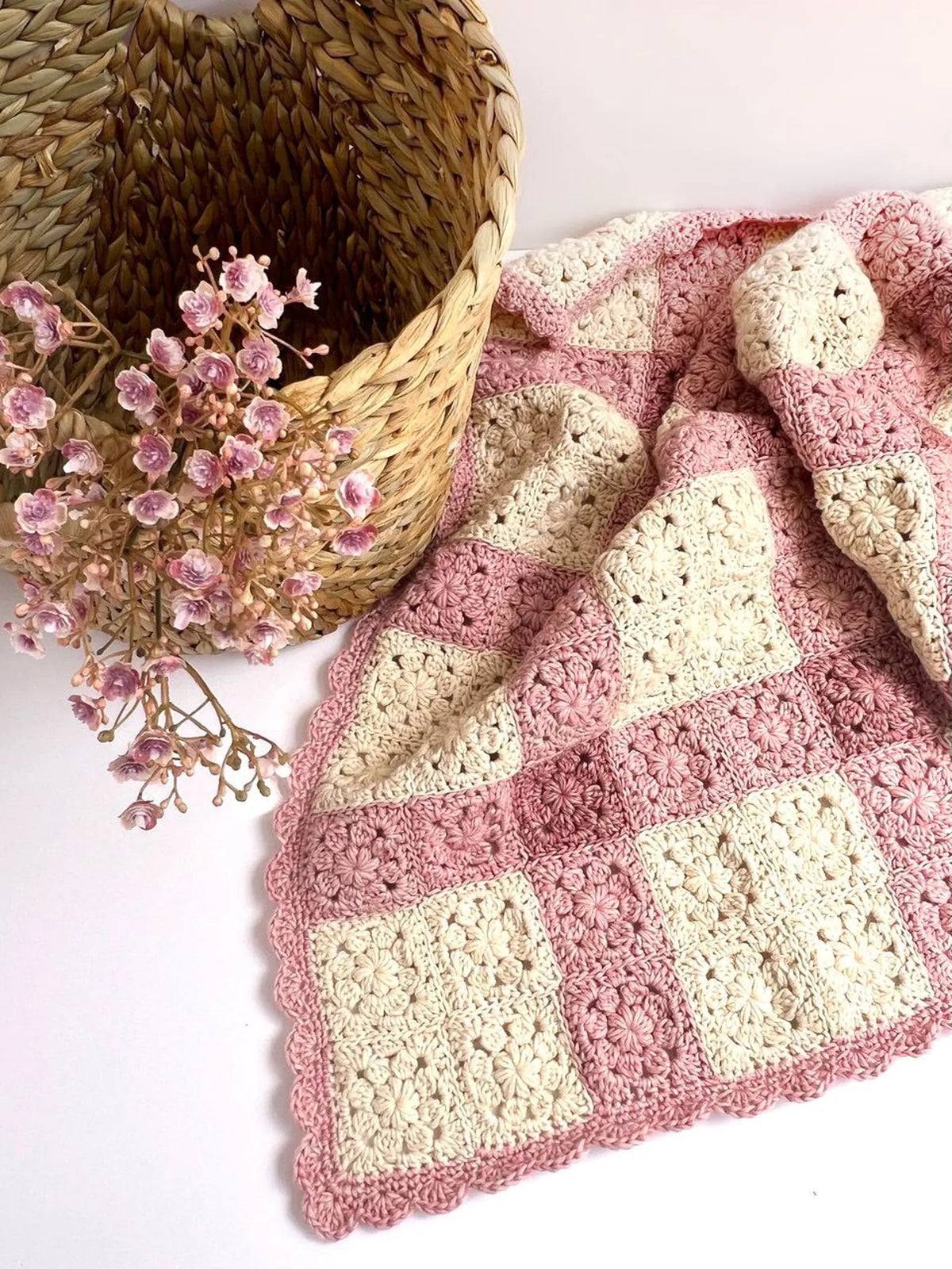 Heirloom Bloom Baby Blanket Crochet Pattern PDF