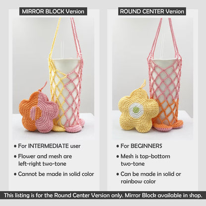 🌼 Flower Drink Carrier Crochet Pattern PDF