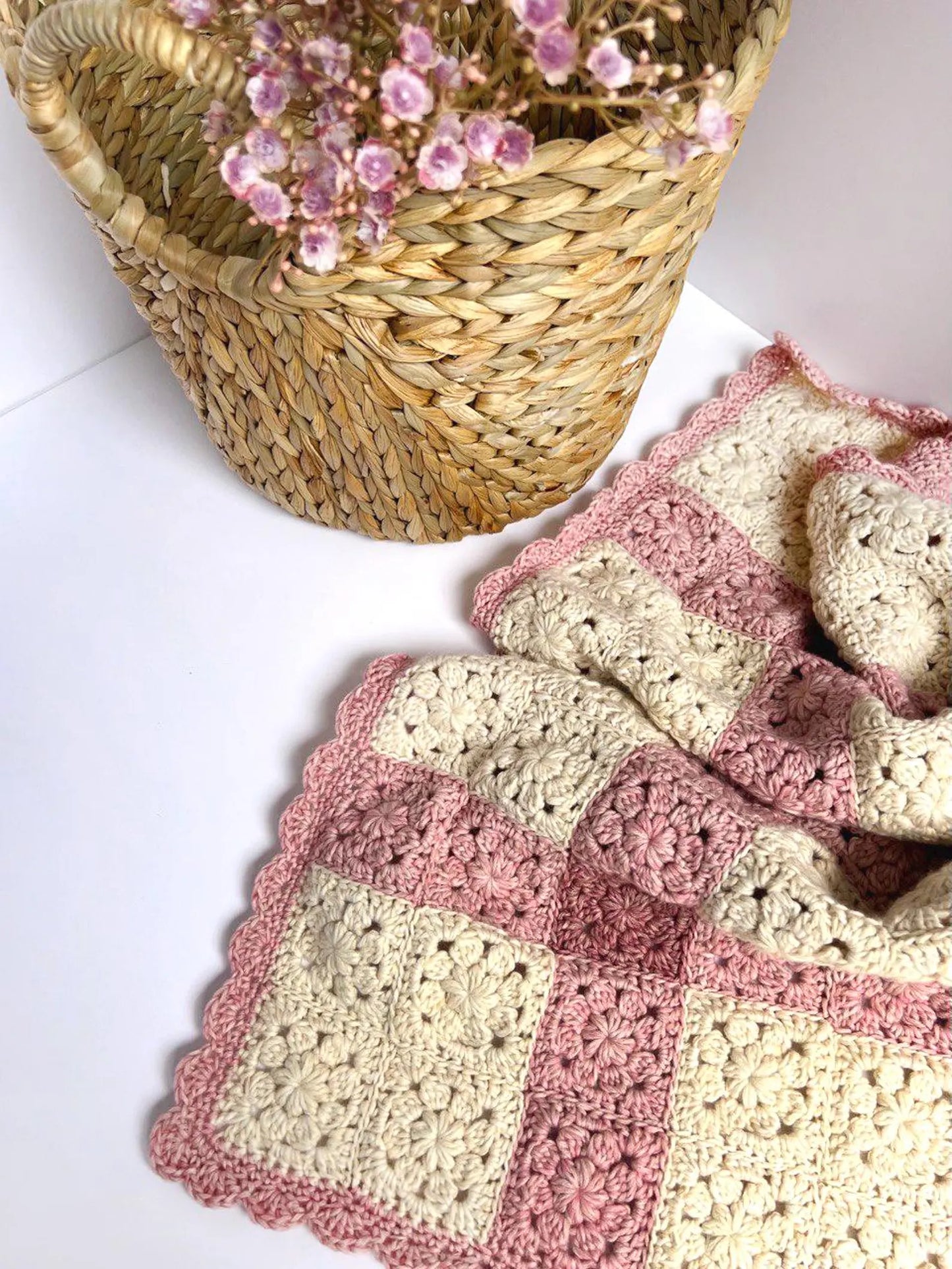 Heirloom Bloom Baby Blanket Crochet Pattern PDF