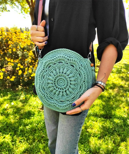 🌸 Boho Round Flower Crochet Bag Pattern – Summer Crossbody