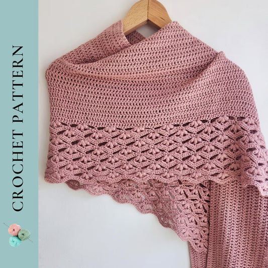 🌸 Beginner-Friendly Floral Crochet Wrap – Light & Lacy (PDF)