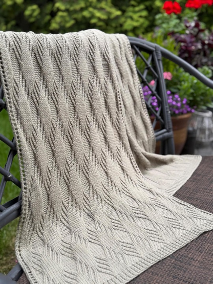 Yin Yarn Reversible Cable Shawl Knitting Pattern