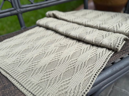 Yin Yarn Reversible Cable Shawl Knitting Pattern