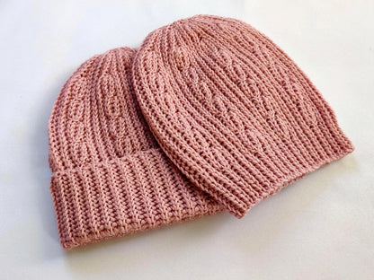 🧶 Classic Cable Crochet Beanie Pattern – Cozy Folded Brim Hat PDF ✨