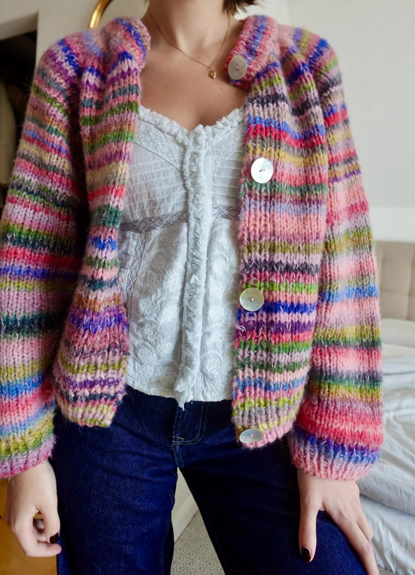 🧶 Beginner Knit Cardigan Pattern – Oversized Raglan Sweater