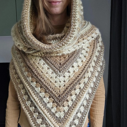 🧶 Boho Hooded Cowl – Beginner-Friendly Crochet Pattern