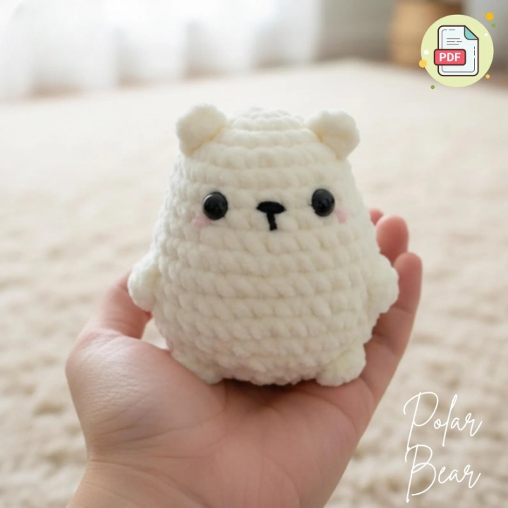 🧸✨ No-Sew Polar Bear Amigurumi – Cute Mini Crochet Pattern PDF
