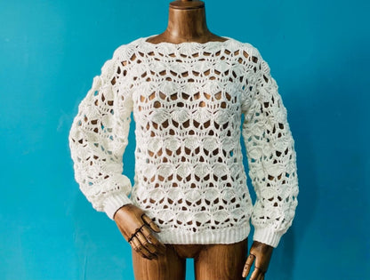💀 Skull Lace Sweater Crochet Pattern PDF