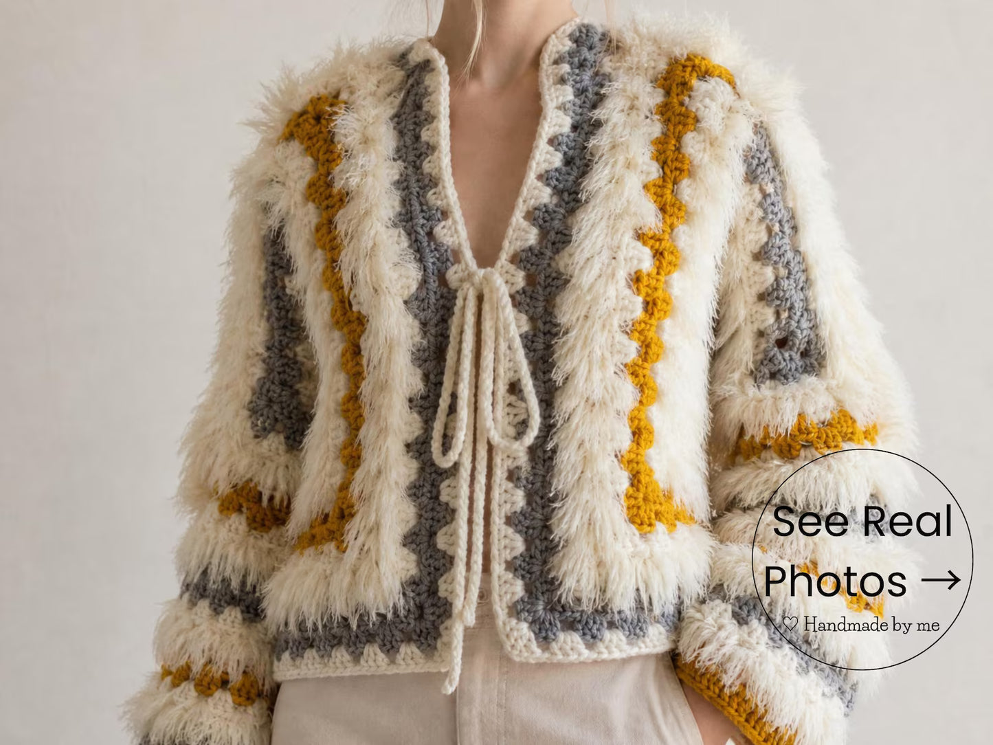 🌿 Boho Fringe Cardigan Crochet  Pattern ✨