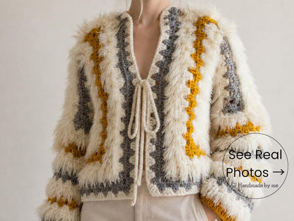 🌿 Boho Fringe Cardigan Crochet  Pattern ✨