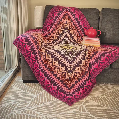 Saffron Bloom Mosaic Crochet Blanket Pattern