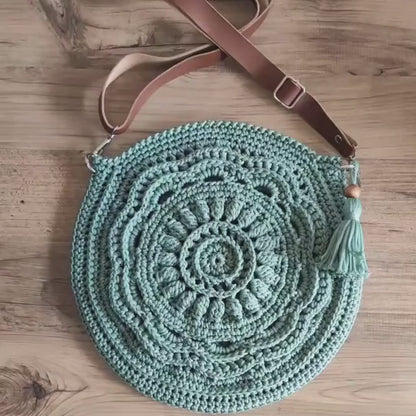 🌸 Boho Round Flower Crochet Bag Pattern – Summer Crossbody